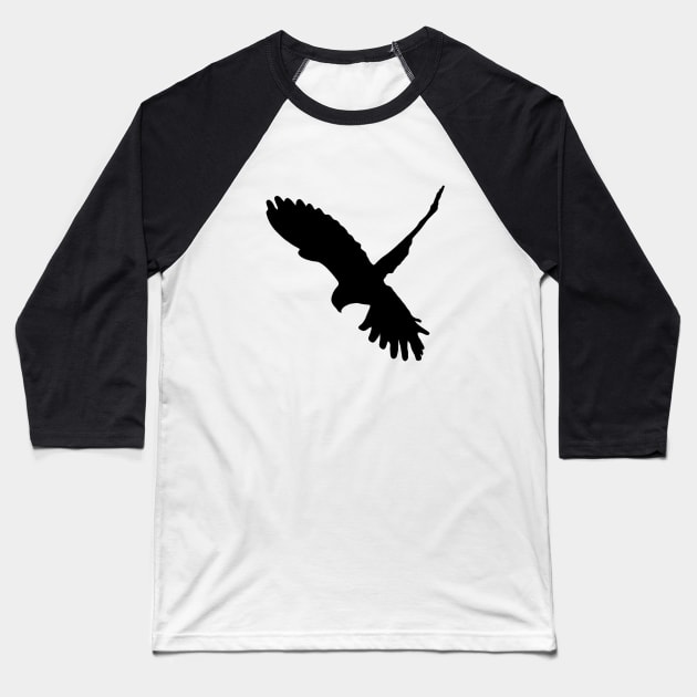 Silhouette of a hovering Kestrel Baseball T-Shirt by dalyndigaital2@gmail.com